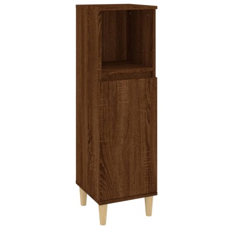 vidaXL Armadietto Bagno Rovere Marrone 30x30x100 cm Legno Multistrato
