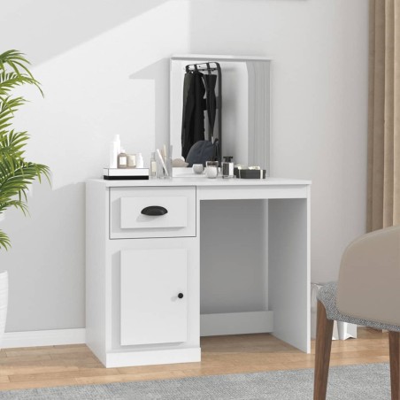 vidaXL Toeletta con Specchio Bianca 90x50x132,5 cm Legno Multistrato