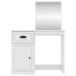 vidaXL Toeletta con Specchio Bianca 90x50x132,5 cm Legno Multistrato vidaXL Toeletta con Specchio Bianca 90x50x132,5 cm Legno Multistrato