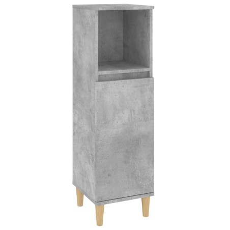 vidaXL Armadietto Bagno Grigio Cemento 30x30x100 cm Legno Multistrato
