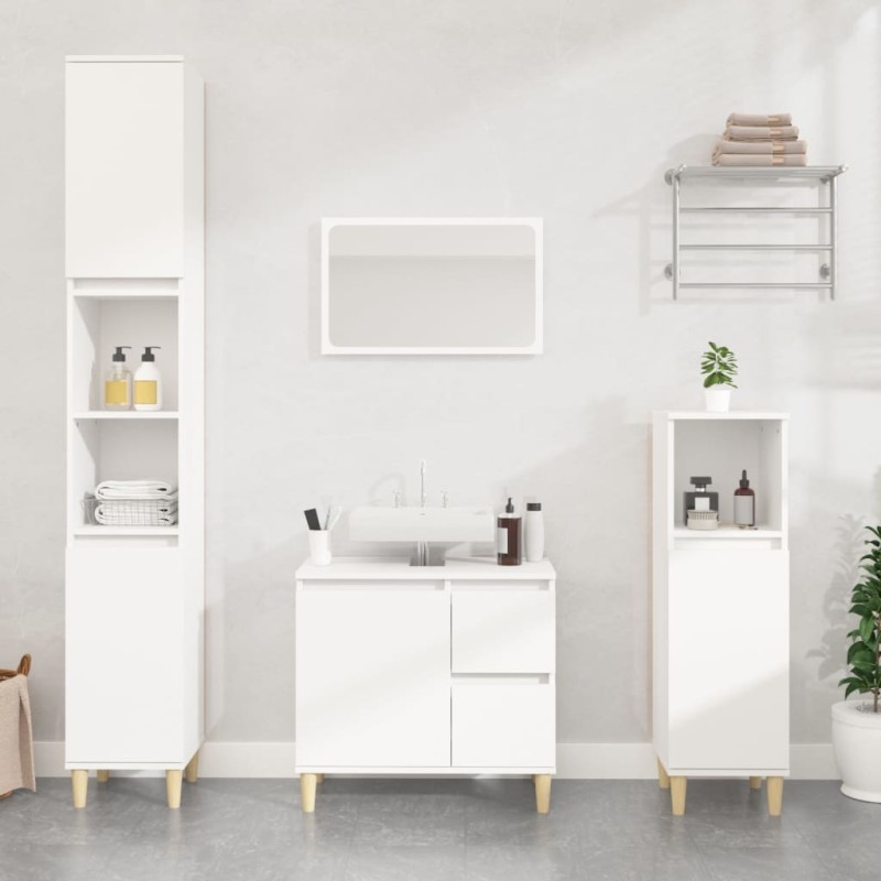 vidaXL Armadietto da Bagno Bianco 30x30x100 cm in Legno Multistrato vidaXL Armadietto da Bagno Bianco 30x30x100 cm in Legno Multistrato