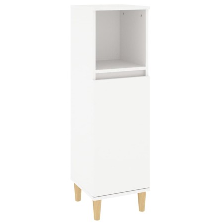 vidaXL Armadietto da Bagno Bianco 30x30x100 cm in Legno Multistrato