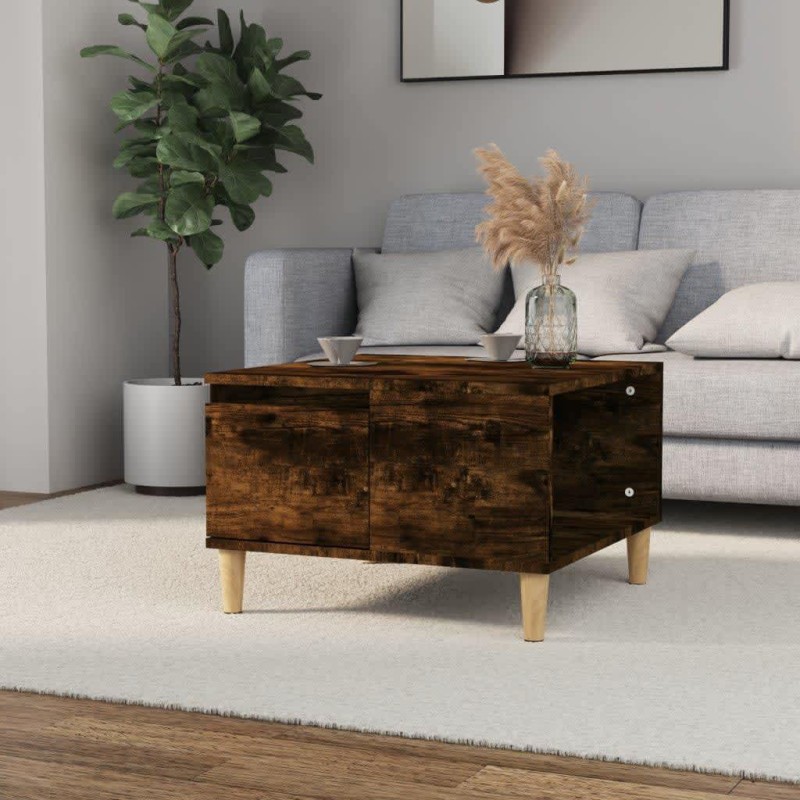 vidaXL Tavolino da Salotto Rovere Fumo 55x55x36,5 cm Legno Multistrato