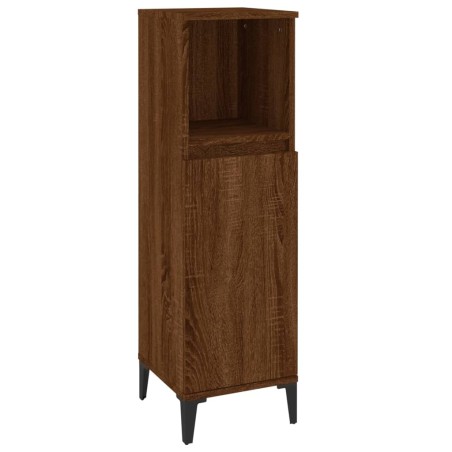 vidaXL Armadietto Bagno Rovere Marrone 30x30x100 cm Legno Multistrato