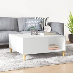 vidaXL Tavolino da Salotto Bianco 80x80x36,5 cm in Legno Multistrato
