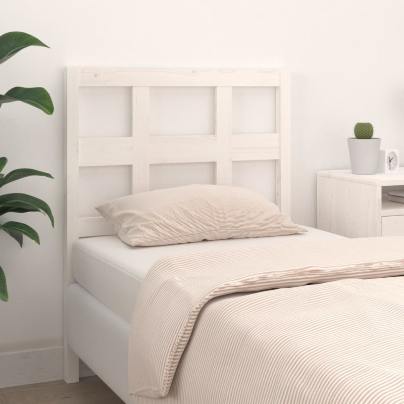 Testiera per Letto Bianca 95,5x4x100 cm Legno Massello di Pino Testiera per Letto Bianca 95,5x4x100 cm Legno Massello di Pino