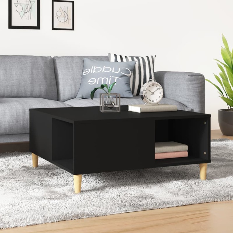 vidaXL Tavolino da Salotto Nero 80x80x36,5 cm in Legno Multistrato vidaXL Tavolino da Salotto Nero 80x80x36,5 cm in Legno Multistrato