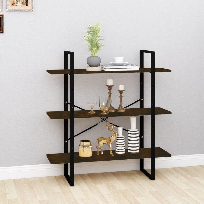 Libreria Rovere Fumo 100x30x105 cm in Legno Multistrato Libreria Rovere Fumo 100x30x105 cm in Legno Multistrato