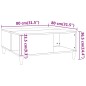 vidaXL Tavolino Salotto Rovere Sonoma 80x80x36,5 cm Legno Multistrato