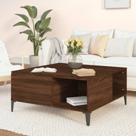 vidaXL Tavolino Salotto Rovere Marrone 80x80x36,5 cm Legno Multistrato