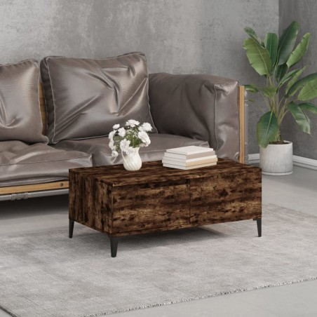 vidaXL Tavolino da Salotto Rovere Fumo 90x50x36,5 cm Legno Multistrato