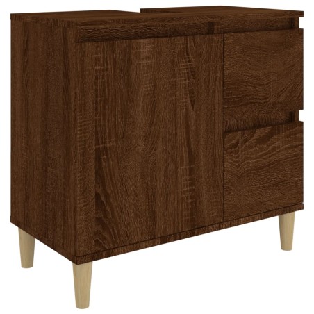 vidaXL Armadietto Bagno Rovere Marrone 65x33x60cm in Legno Multistrato