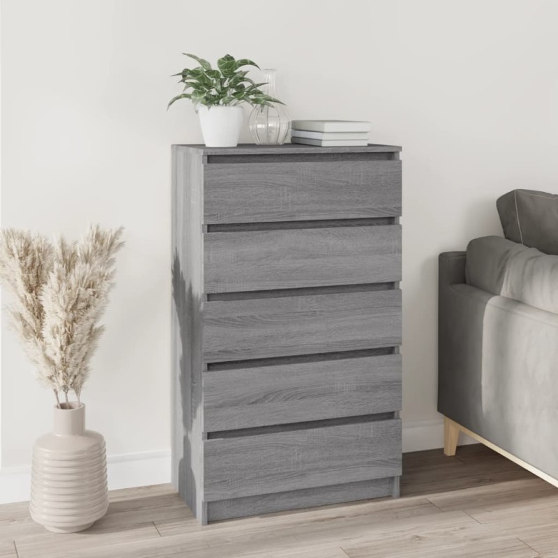 vidaXL Cassettiera Grigio Sonoma 60x36x103 cm in Legno Multistrato vidaXL Cassettiera Grigio Sonoma 60x36x103 cm in Legno Multistrato