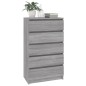 vidaXL Cassettiera Grigio Sonoma 60x36x103 cm in Legno Multistrato vidaXL Cassettiera Grigio Sonoma 60x36x103 cm in Legno Multistrato