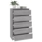 vidaXL Cassettiera Grigio Sonoma 60x36x103 cm in Legno Multistrato vidaXL Cassettiera Grigio Sonoma 60x36x103 cm in Legno Multistrato