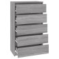 vidaXL Cassettiera Grigio Sonoma 60x36x103 cm in Legno Multistrato vidaXL Cassettiera Grigio Sonoma 60x36x103 cm in Legno Multistrato