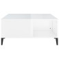 vidaXL Tavolino Salotto Bianco Lucido 80x80x36,5 cm Legno Multistrato vidaXL Tavolino Salotto Bianco Lucido 80x80x36,5 cm Legno Multistrato
