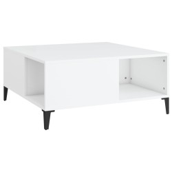 vidaXL Tavolino da Salotto Bianco 80x80x36,5 cm in Legno Multistrato