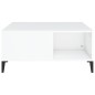 vidaXL Tavolino da Salotto Bianco 80x80x36,5 cm in Legno Multistrato