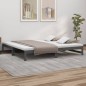 vidaXL Dormeuse Estraibile Grigia 2x(80x200) cm Legno Massello di Pino vidaXL Dormeuse Estraibile Grigia 2x(80x200) cm Legno Massello di Pino