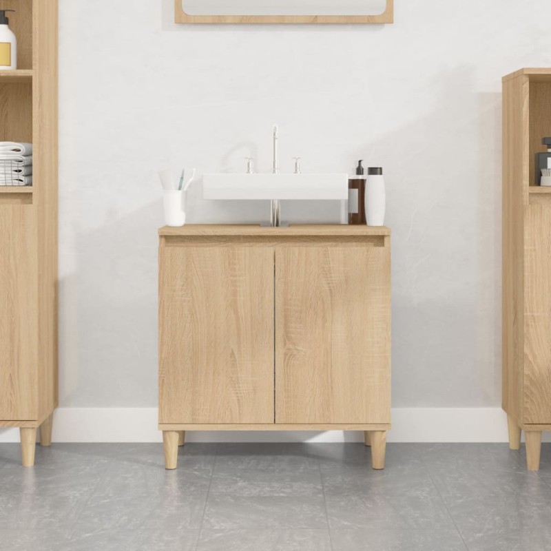 vidaXL Mobile Lavabo Rovere Sonoma 58x33x60 cm in Legno Multistrato vidaXL Mobile Lavabo Rovere Sonoma 58x33x60 cm in Legno Multistrato