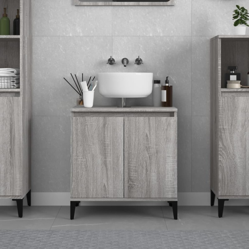 vidaXL Mobile Lavabo Grigio Sonoma 58x33x60 cm in Legno Multistrato vidaXL Mobile Lavabo Grigio Sonoma 58x33x60 cm in Legno Multistrato