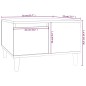 vidaXL Tavolino da Salotto Bianco 55x55x36,5 cm in Legno Multistrato