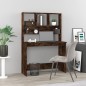 vidaXL Scrivania Mensole Rovere Fumo 102x45x148 cm Legno Multistrato