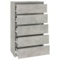 vidaXL Cassettiera Grigio Cemento 60x36x103 cm in Legno Multistrato vidaXL Cassettiera Grigio Cemento 60x36x103 cm in Legno Multistrato