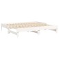 vidaXL Dormeuse Estraibile Bianca 2x(90x190) cm Legno Massello di Pino vidaXL Dormeuse Estraibile Bianca 2x(90x190) cm Legno Massello di Pino