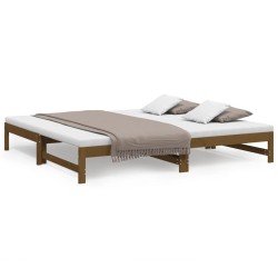 vidaXL Dormeuse Estraibile Miele 2x(100x200) cm Legno Massello di Pino