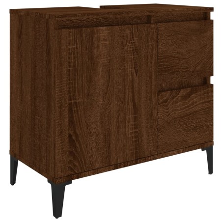 vidaXL Armadietto Bagno Rovere Marrone 65x33x60cm in Legno Multistrato