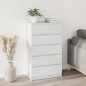 vidaXL Cassettiera Bianca 60x36x103 cm in Legno Multistrato vidaXL Cassettiera Bianca 60x36x103 cm in Legno Multistrato
