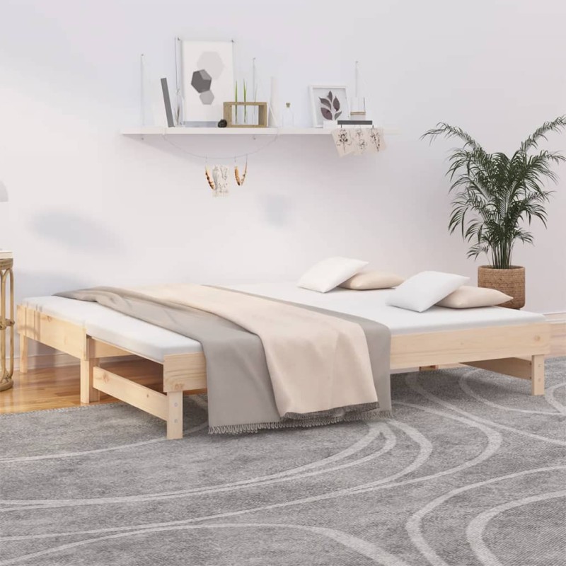 vidaXL Dormeuse Estraibile 2x(90x190) cm Legno Massello di Pino vidaXL Dormeuse Estraibile 2x(90x190) cm Legno Massello di Pino