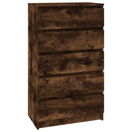 vidaXL Cassettiera Rovere Fumo 60x36x103 cm in Legno Multistrato