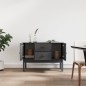 vidaXL Credenza Grigia 110x40x78 cm in Legno Massello di Pino vidaXL Credenza Grigia 110x40x78 cm in Legno Massello di Pino