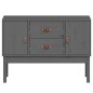 vidaXL Credenza Grigia 110x40x78 cm in Legno Massello di Pino vidaXL Credenza Grigia 110x40x78 cm in Legno Massello di Pino