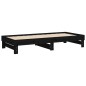 vidaXL Dormeuse Estraibile Nera 2x(90x200) cm Legno Massello di Pino vidaXL Dormeuse Estraibile Nera 2x(90x200) cm Legno Massello di Pino