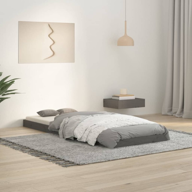 vidaXL Giroletto Grigio 75x190cm Legno Massello Pino 2FT6 Small Single vidaXL Giroletto Grigio 75x190cm Legno Massello Pino 2FT6 Small Single