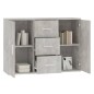vidaXL Credenza Grigio Cemento 91x29,5x65 cm in Legno Multistrato vidaXL Credenza Grigio Cemento 91x29,5x65 cm in Legno Multistrato