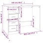 vidaXL Scrivania Cassetti Rovere Fumo 102x50x76 cm Legno Multistrato vidaXL Scrivania Cassetti Rovere Fumo 102x50x76 cm Legno Multistrato