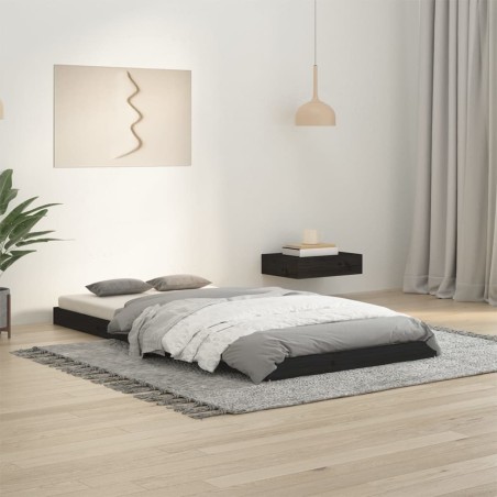 vidaXL Giroletto Nero 90x190 cm in Legno Massello di Pino 3FT Single