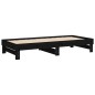 vidaXL Dormeuse Estraibile Nera 2x(100x200) cm Legno Massello di Pino vidaXL Dormeuse Estraibile Nera 2x(100x200) cm Legno Massello di Pino
