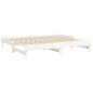 vidaXL Dormeuse Estraibile Bianca 2x(80x200) cm Legno Massello di Pino vidaXL Dormeuse Estraibile Bianca 2x(80x200) cm Legno Massello di Pino