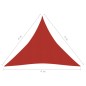 Vela Parasole 160 g/m² Rossa 4x4x4 m in HDPE