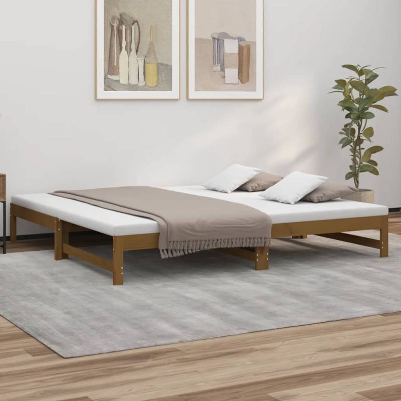 vidaXL Dormeuse Estraibile Miele 2x(90x200) cm Legno Massello di Pino vidaXL Dormeuse Estraibile Miele 2x(90x200) cm Legno Massello di Pino