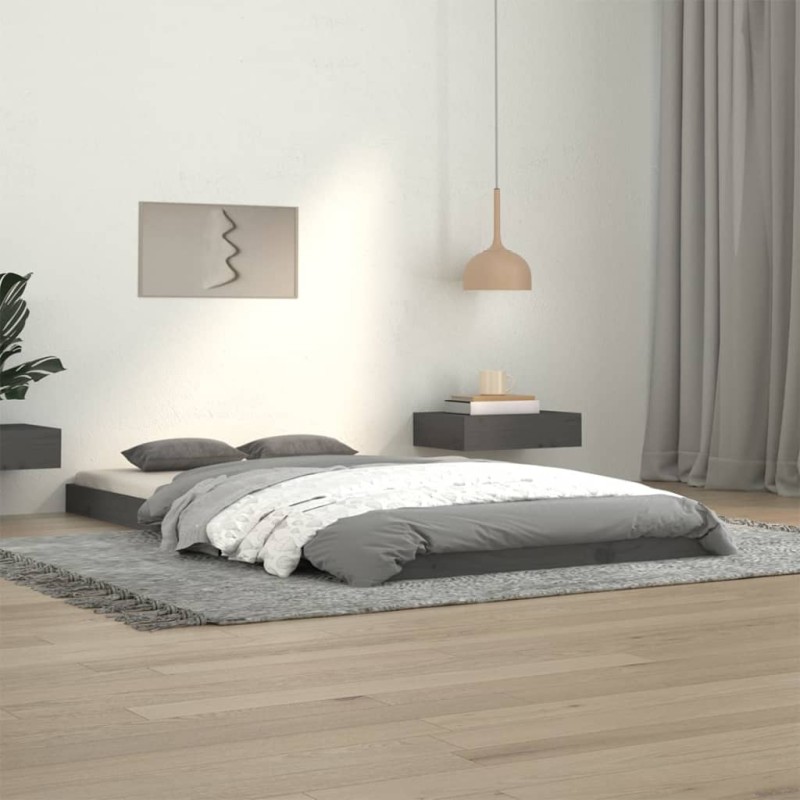 vidaXL Giroletto Grigio 100x200 cm in Legno Massello di Pino vidaXL Giroletto Grigio 100x200 cm in Legno Massello di Pino