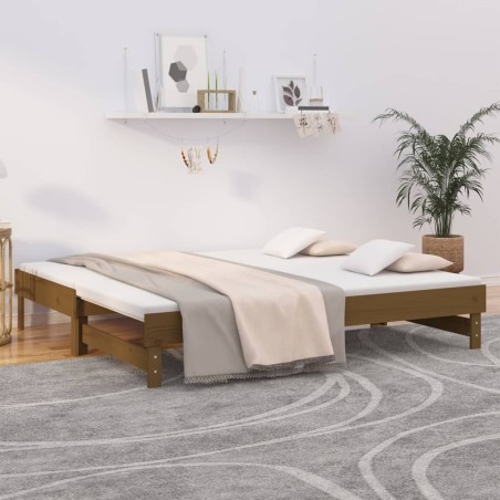 vidaXL Dormeuse Estraibile Miele 2x(90x190) cm Legno Massello di Pino