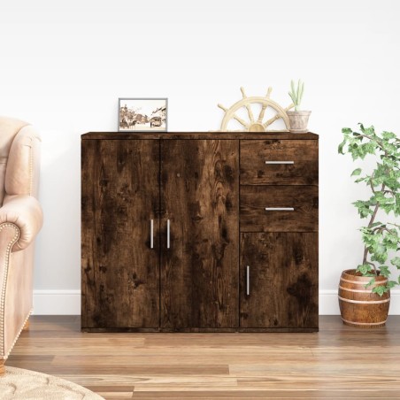 vidaXL Credenza Rovere Fumo 91x29,5x75 cm in Legno Multistrato