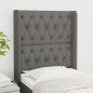 Testiera ad Orecchio Grigio Scuro 83x16x118/128 cm in Tessuto Testiera ad Orecchio Grigio Scuro 83x16x118/128 cm in Tessuto